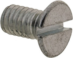 Value Collection - #12-24 UNC, 7/8" Length Under Head Slotted Drive Machine Screw - Fillister Head, Grade J82 Steel, Zinc-Plated Finish, Without Washer - Exact Tooling