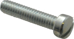 Value Collection - #12-24 UNC, 1" Length Under Head Slotted Drive Machine Screw - Fillister Head, Grade J82 Steel, Zinc-Plated Finish, Without Washer - Exact Tooling