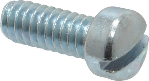 Value Collection - 1/4-20 UNC, 5/8" Length Under Head Slotted Drive Machine Screw - Fillister Head, Grade 2 Steel, Zinc-Plated Finish, Without Washer - Exact Tooling