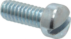 Value Collection - 1/4-20 UNC, 5/8" Length Under Head Slotted Drive Machine Screw - Fillister Head, Grade 2 Steel, Zinc-Plated Finish, Without Washer - Exact Tooling