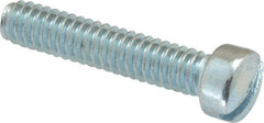 Value Collection - 1/4-20 UNC, 1-1/4" Length Under Head Slotted Drive Machine Screw - Fillister Head, Grade 2 Steel, Zinc-Plated Finish, Without Washer - Exact Tooling