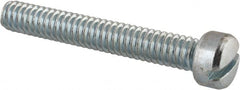 Value Collection - 1/4-20 UNC, 1-3/4" Length Under Head Slotted Drive Machine Screw - Fillister Head, Grade 2 Steel, Zinc-Plated Finish, Without Washer - Exact Tooling