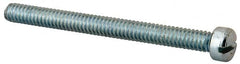 Value Collection - 1/4-20 UNC, 2-3/4" Length Under Head Slotted Drive Machine Screw - Fillister Head, Grade J82 Steel, Zinc-Plated Finish, Without Washer - Exact Tooling