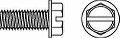 Value Collection - 1/4-20 UNC, 1/2" OAL Slotted Drive Machine Screw - Hex Washer Head, Grade J82 Steel, Zinc-Plated Finish, Without Washer - Exact Tooling