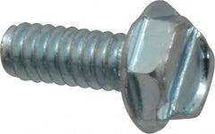 Value Collection - #10-24 UNC, 1/2" OAL Slotted Drive Machine Screw - Hex Washer Head, Grade J82 Steel, Zinc-Plated Finish, Without Washer - Exact Tooling