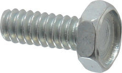 Value Collection - #6-32 UNC, 3/8" Length Under Head Hex Drive Machine Screw - Hex Head, Grade J82 Steel, Zinc-Plated Finish, Without Washer - Exact Tooling