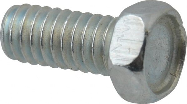 Value Collection - #8-32 UNC, 3/8" Length Under Head Hex Drive Machine Screw - Hex Head, Grade 2 Steel, Zinc-Plated Finish, Without Washer - Exact Tooling