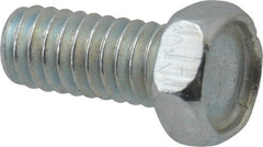 Value Collection - #8-32 UNC, 3/8" Length Under Head Hex Drive Machine Screw - Hex Head, Grade 2 Steel, Zinc-Plated Finish, Without Washer - Exact Tooling