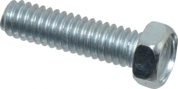 Value Collection - #8-32 UNC, 5/8" Length Under Head Hex Drive Machine Screw - Hex Head, Grade J82 Steel, Zinc-Plated Finish, Without Washer - Exact Tooling