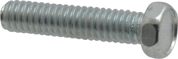 Value Collection - #8-32 UNC, 3/4" Length Under Head Hex Drive Machine Screw - Hex Head, Grade J82 Steel, Zinc-Plated Finish, Without Washer - Exact Tooling