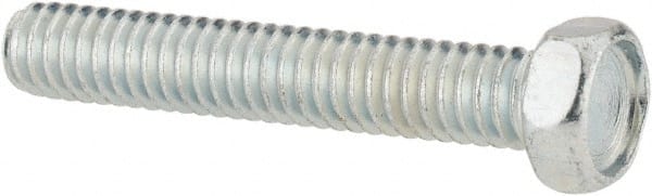 Value Collection - #8-32 UNC, 1" Length Under Head Hex Drive Machine Screw - Hex Head, Grade J82 Steel, Zinc-Plated Finish, Without Washer - Exact Tooling
