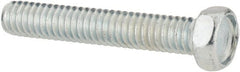Value Collection - #8-32 UNC, 1" Length Under Head Hex Drive Machine Screw - Hex Head, Grade J82 Steel, Zinc-Plated Finish, Without Washer - Exact Tooling
