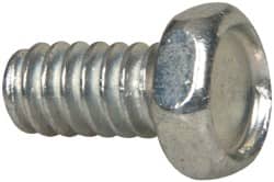 Value Collection - #10-24 UNC, 3/8" Length Under Head Hex Drive Machine Screw - Hex Head, Grade J82 Steel, Zinc-Plated Finish, Without Washer - Exact Tooling