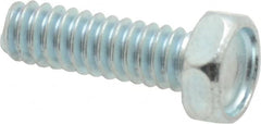 Value Collection - #10-24 UNC, 5/8" Length Under Head Hex Drive Machine Screw - Hex Head, Grade J82 Steel, Zinc-Plated Finish, Without Washer - Exact Tooling