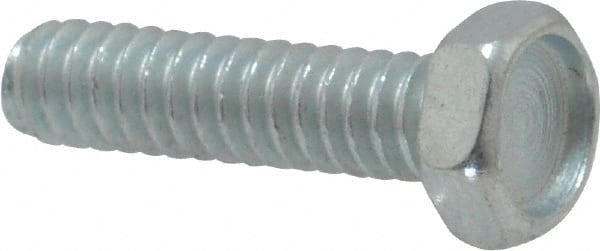 Value Collection - #10-24 UNC, 3/4" Length Under Head Hex Drive Machine Screw - Hex Head, Grade J82 Steel, Zinc-Plated Finish, Without Washer - Exact Tooling