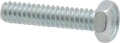 Value Collection - #10-24 UNC, 7/8" Length Under Head Hex Drive Machine Screw - Hex Head, Grade 2 Steel, Zinc-Plated Finish, Without Washer - Exact Tooling