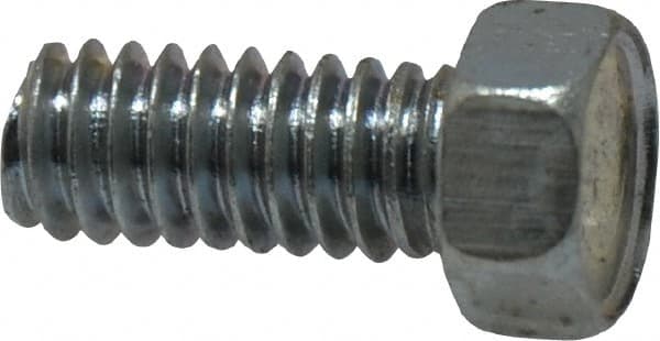 Value Collection - #12-24 UNC, 1/2" Length Under Head Hex Drive Machine Screw - Hex Head, Grade 2 Steel, Zinc-Plated Finish, Without Washer - Exact Tooling