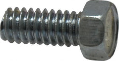 Value Collection - #12-24 UNC, 1/2" Length Under Head Hex Drive Machine Screw - Hex Head, Grade 2 Steel, Zinc-Plated Finish, Without Washer - Exact Tooling