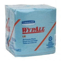 WypAll - L40 1/4 Fold General Purpose Wipes - Poly Pack, 12" x 12-1/2" Sheet Size, Blue - Exact Tooling
