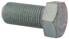 Made in USA - 9/16-18 UNF, 1-1/4" Length Under Head Hex Head Cap Screw - Fully Threaded, Grade 5 Steel, Zinc-Plated Finish, 13/16" Hex - Exact Tooling