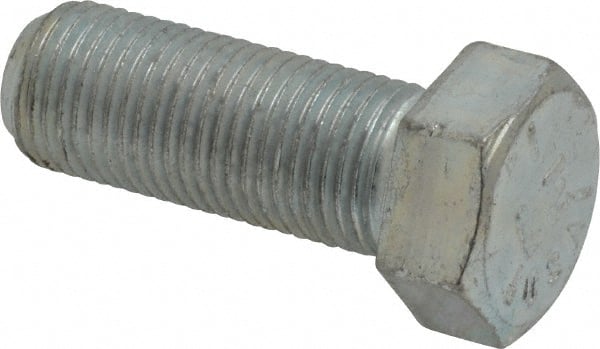 Made in USA - 9/16-18 UNF, 1-1/2" Length Under Head Hex Head Cap Screw - Fully Threaded, Grade 5 Steel, Zinc-Plated Finish, 13/16" Hex - Exact Tooling