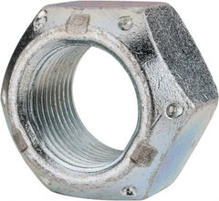 Value Collection - 1-1/8 - 12 UNF Grade C Hex Lock Nut with Distorted Thread - 1-11/16" Width Across Flats, 1" High, Cadmium Clear-Plated Finish - Exact Tooling
