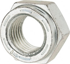 Value Collection - 1-1/8 - 7 UNC Grade C Hex Lock Nut with Distorted Thread - 1-11/16" Width Across Flats, 1" High, Cadmium Clear-Plated Finish - Exact Tooling