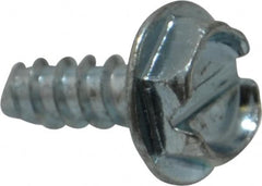 Value Collection - #6 Hex Washer Head Slotted Sheet Metal Screw - Steel, 3/8" Length Under Head, Grade 2 - Exact Tooling