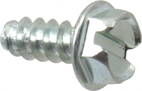 Value Collection - #8 Hex Washer Head Slotted Sheet Metal Screw - Steel, 3/8" Length Under Head, Grade 2 - Exact Tooling