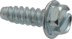 Value Collection - #8 Hex Washer Head Slotted Sheet Metal Screw - Steel, 1/2" Length Under Head, Grade 2 - Exact Tooling