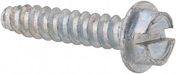 Value Collection - #8 Hex Washer Head Slotted Sheet Metal Screw - Steel, 3/4" Length Under Head, Grade 2 - Exact Tooling