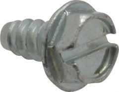 Value Collection - #10 Hex Washer Head Slotted Sheet Metal Screw - Steel, 3/8" Length Under Head, Grade 2 - Exact Tooling