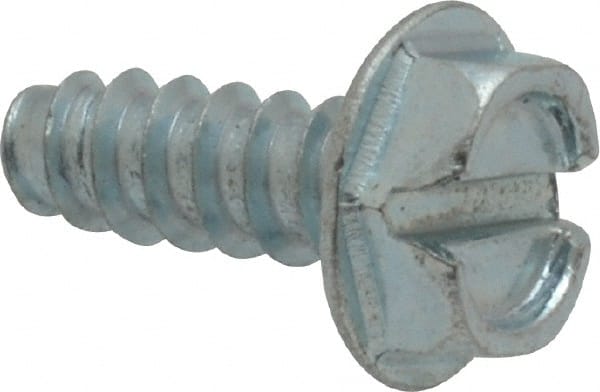 Value Collection - #10 Hex Washer Head Slotted Sheet Metal Screw - Steel, 1/2" Length Under Head, Grade 2 - Exact Tooling