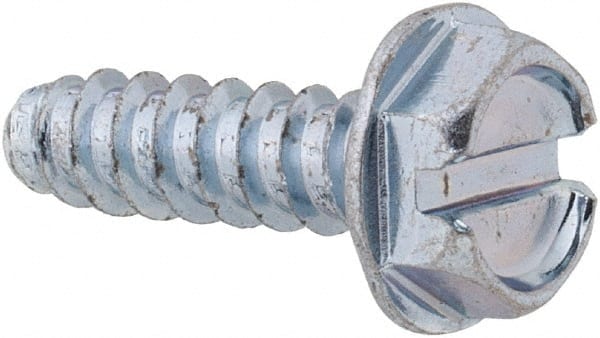 Value Collection - #10 Hex Washer Head Slotted Sheet Metal Screw - Steel, 5/8" Length Under Head, Grade 2 - Exact Tooling