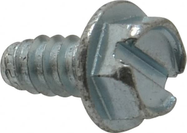 Value Collection - 1/4" Hex Washer Head Slotted Sheet Metal Screw - Steel, 1/2" Length Under Head, Grade 2 - Exact Tooling