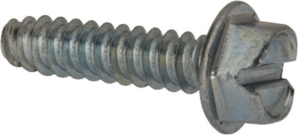 Value Collection - 1/4" Hex Washer Head Slotted Sheet Metal Screw - Steel, 1" Length Under Head, Grade 2 - Exact Tooling