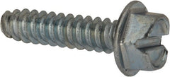 Value Collection - 1/4" Hex Washer Head Slotted Sheet Metal Screw - Steel, 1" Length Under Head, Grade 2 - Exact Tooling