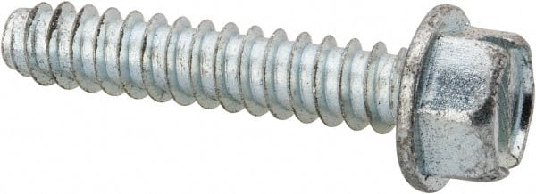 Value Collection - 1/4" Hex Washer Head Slotted Sheet Metal Screw - Steel, 1-1/4" Length Under Head, Grade 2 - Exact Tooling
