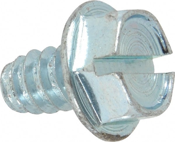 Value Collection - 5/16" Hex Washer Head Slotted Sheet Metal Screw - Steel, 1/2" Length Under Head, Grade 2 - Exact Tooling