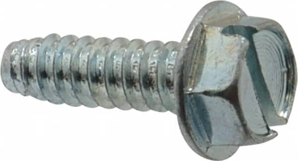 Value Collection - 5/16" Hex Washer Head Slotted Sheet Metal Screw - Steel, 1" Length Under Head, Grade 2 - Exact Tooling