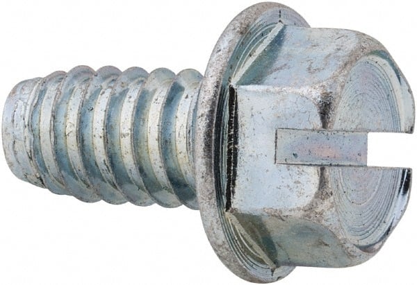Value Collection - 3/8" Hex Washer Head Slotted Sheet Metal Screw - Steel, 3/4" Length Under Head, Grade 2 - Exact Tooling