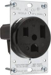 Leviton - 250 VAC, 50 Amp, 6-50P NEMA Configuration, Black, Industrial Grade, Self Grounding Single Receptacle - 1 Phase, 2 Poles, 3 Wire, Flush Mount, Tamper Resistant - Exact Tooling