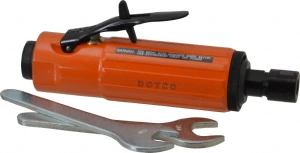 Dotco - 1/4" Collet, Straight Handle, Straight Air Die Grinder - 23,000 RPM, Rear Exhaust, 37 CFM, 0.9 hp, 90 psi, 1/4" Inlet - Exact Tooling