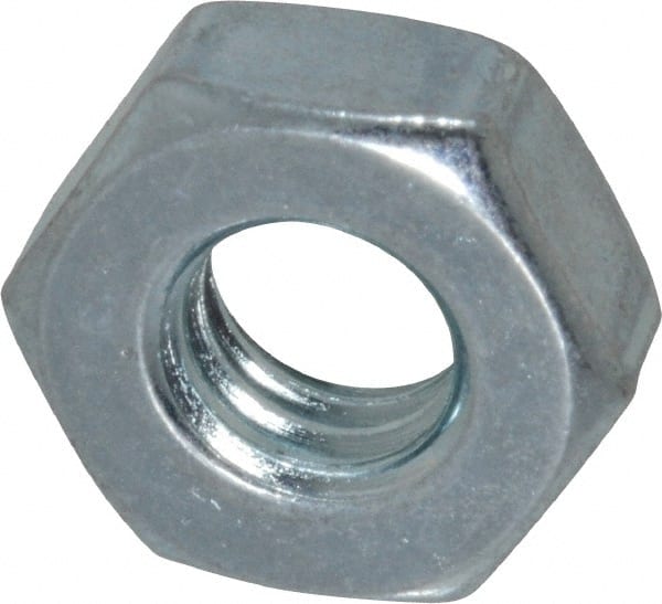 Value Collection - 5/16-18 UNC Steel Right Hand Machine Screw Hex Nut - 9/16" Across Flats, 7/32" High, Zinc Clear Finish - Exact Tooling
