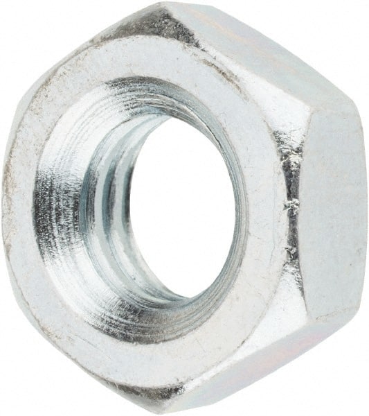 Value Collection - 3/8-16 UNC Steel Right Hand Machine Screw Hex Nut - 5/8" Across Flats, 1/4" High, Zinc Clear Finish - Exact Tooling