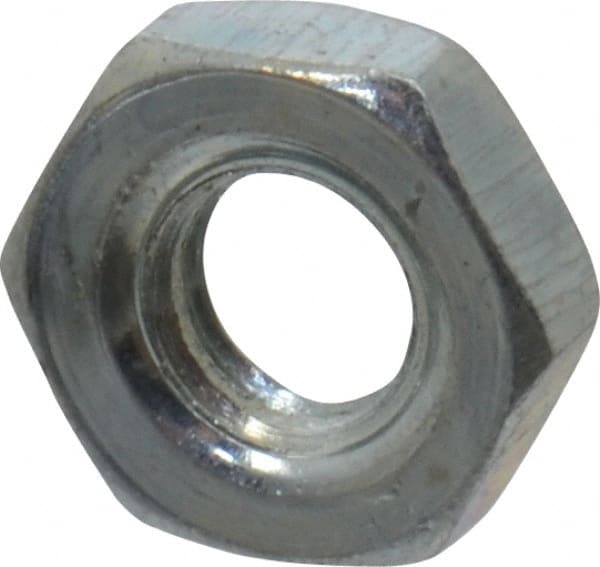 Value Collection - #3-56 UN Steel Right Hand Machine Screw Hex Nut - 3/16" Across Flats, 0.066" High, Zinc-Plated Finish, 2B Class of Fit - Exact Tooling