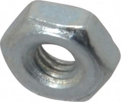 Value Collection - #4-48 UN Steel Right Hand Machine Screw Hex Nut - 1/4" Across Flats, 0.098" High, Zinc-Plated Finish, 2B Class of Fit - Exact Tooling
