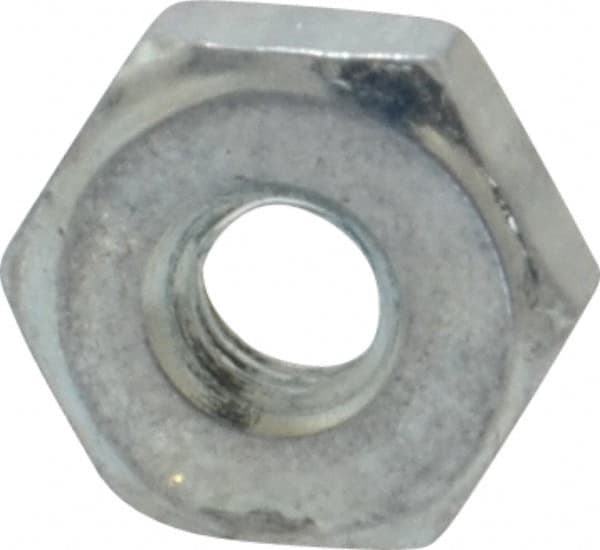 Value Collection - #6-40 UN Steel Right Hand Machine Screw Hex Nut - 5/16" Across Flats, 0.114" High, Zinc-Plated Finish, 2B Class of Fit - Exact Tooling