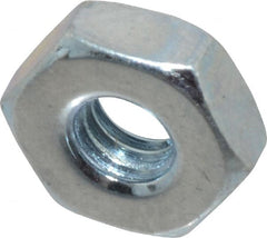 Value Collection - #8-36 UN Steel Right Hand Machine Screw Hex Nut - 11/32" Across Flats, 1/8" High, Zinc-Plated Finish, 2B Class of Fit - Exact Tooling