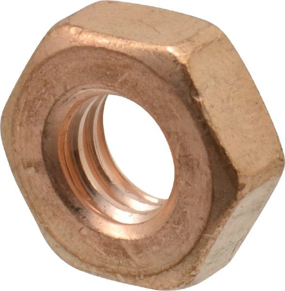 Value Collection - 5/16-18 UNC Silicon Bronze Right Hand Machine Screw Hex Nut - 9/16" Across Flats, 7/32" High, Uncoated - Exact Tooling